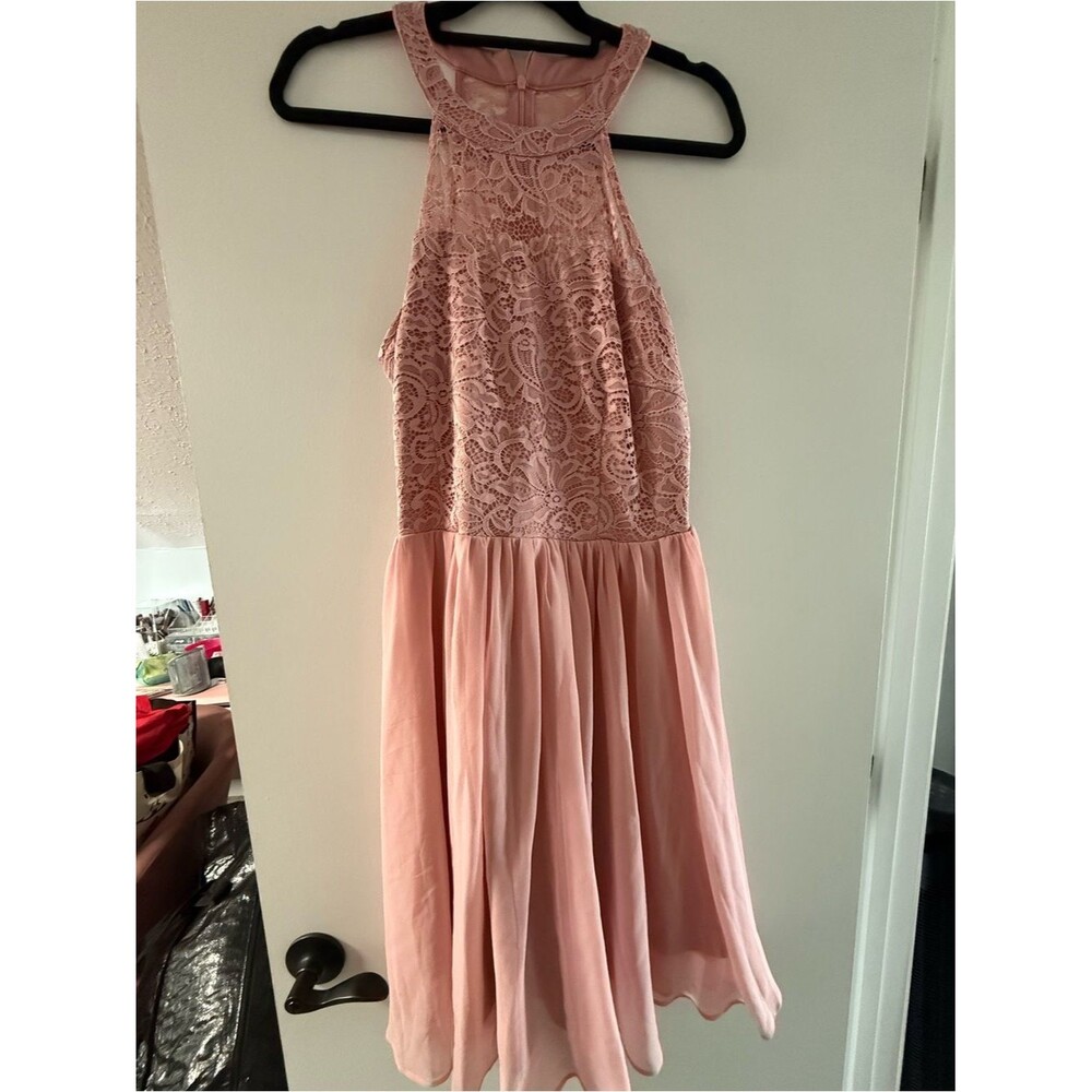 Wedtrend Blush Pink Lace Homecoming / Semi-Formal Dress XL